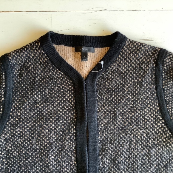 J CREW Black & Brown 7 hook Cardigan Sweater XL - Picture 2 of 12